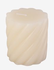 present time - Pillar candle Swirl small 37h - lowest prices - ivory - 0
