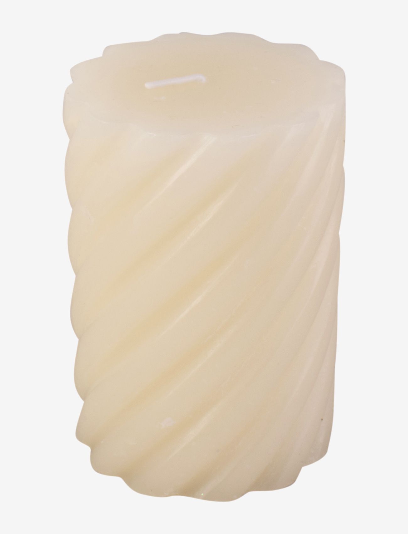 present time - Pillar candle Swirl medium 49h - najniższe ceny - ivory - 0