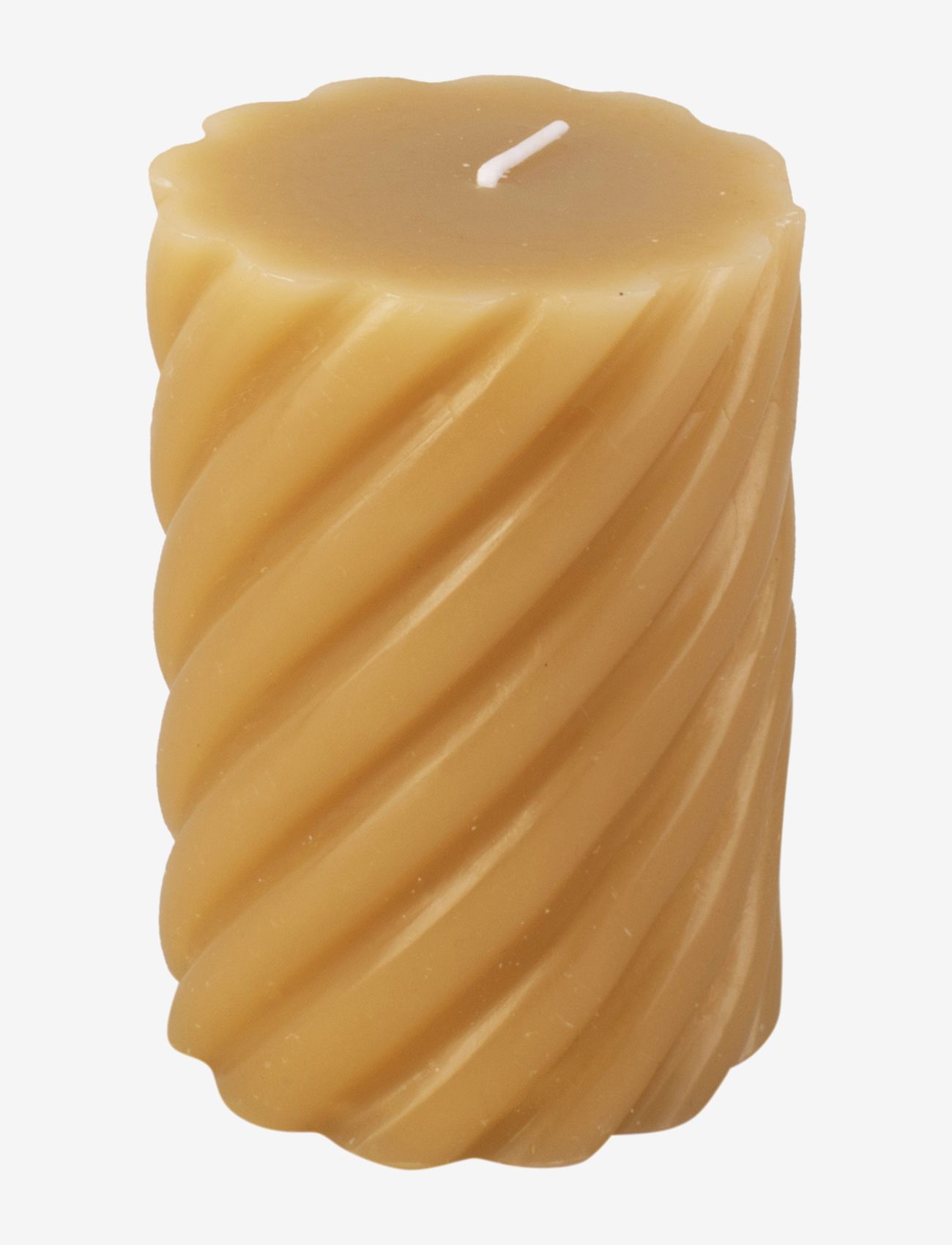 present time - Pillar candle Swirl medium 49h - lowest prices - sand brown - 0
