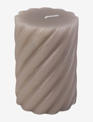 present time - Pillar candle Swirl medium 49h - lowest prices - warm grey - 0