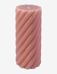present time - Pillar candle Swirl 77h - lowest prices - faded pink - 0