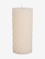 present time - Pillar candle Swirl 77h - lowest prices - ivory - 0