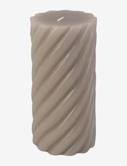 present time - Pillar candle Swirl 77h - lowest prices - warm grey - 0