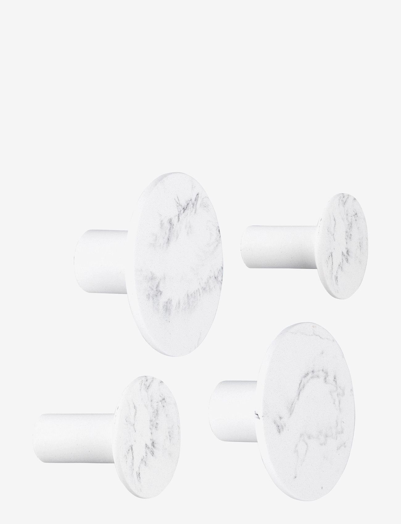 present time - Hook set Marble look polyresin white - white - 0