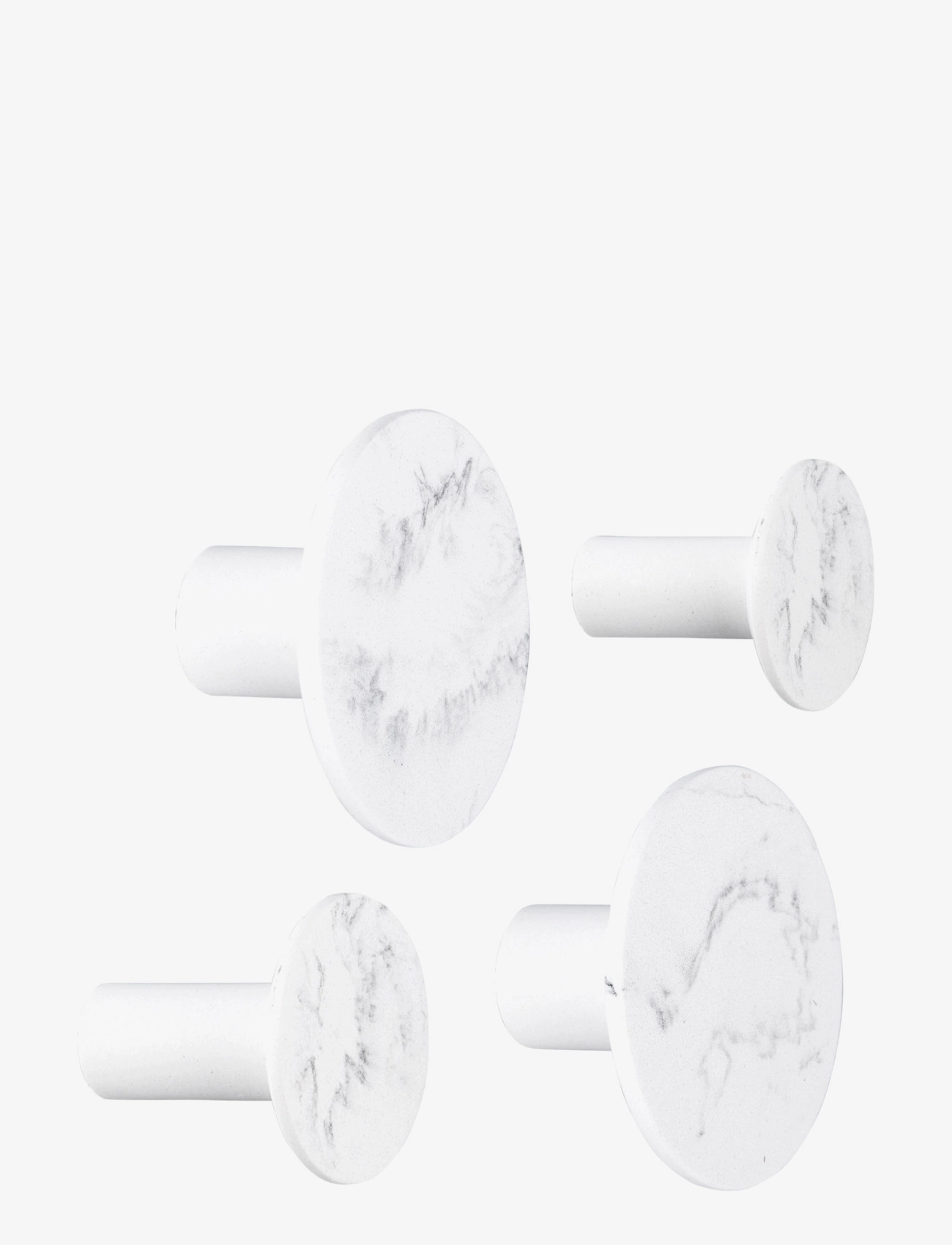 Hook set Marble look polyresin white