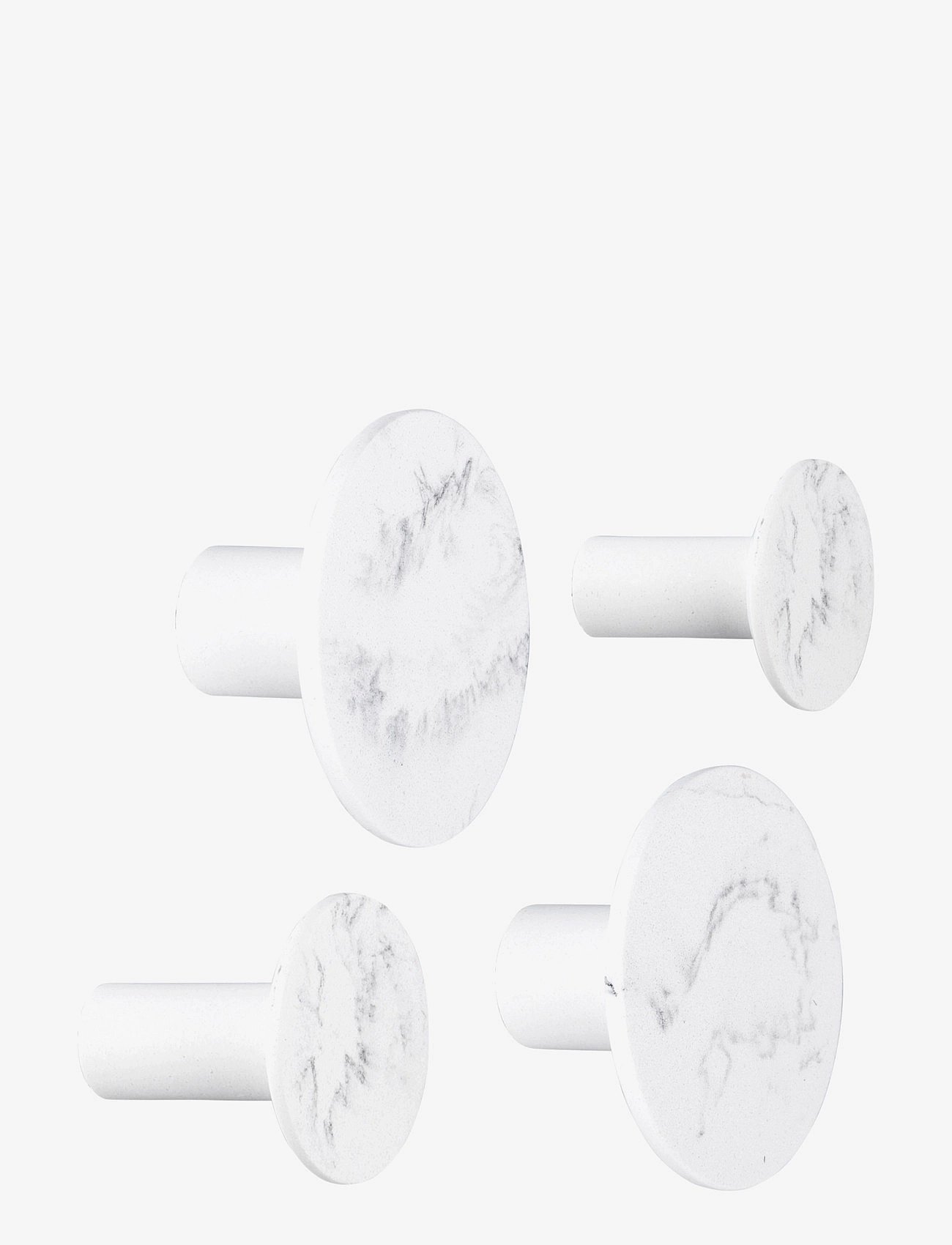 Hook set Marble look polyresin white
