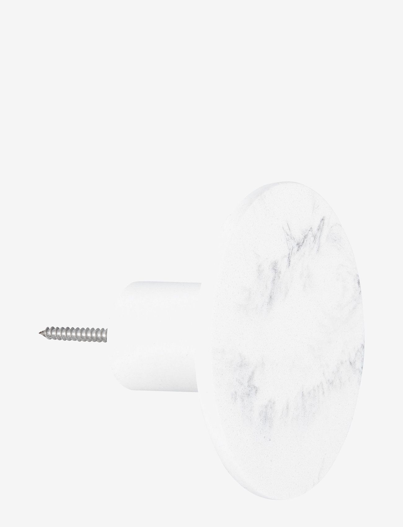 present time - Hook set Marble look polyresin white - white - 2