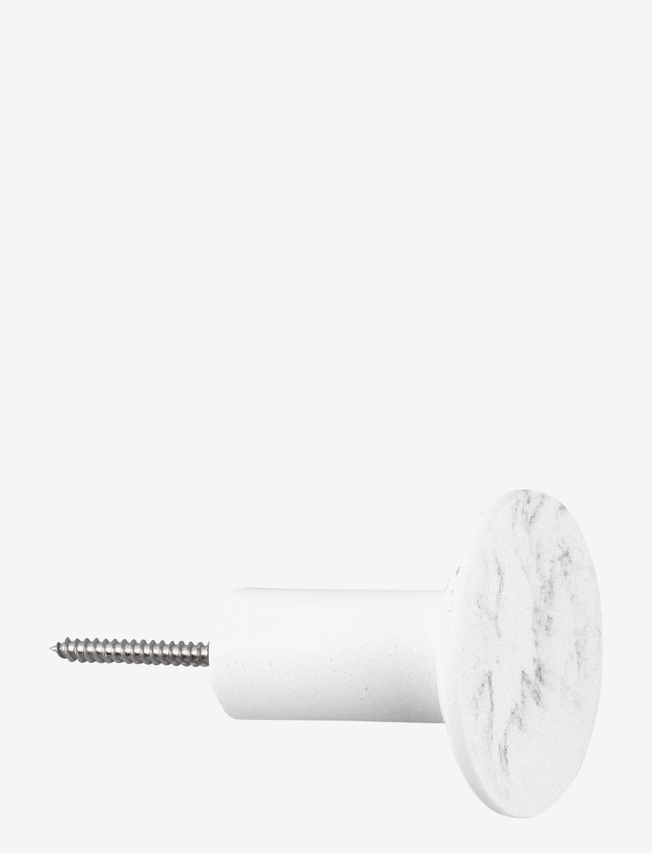 present time - Hook set Marble look polyresin white - white - 3