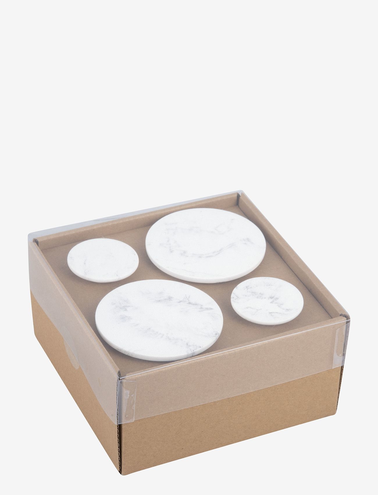 present time - Hook set Marble look polyresin white - white - 5