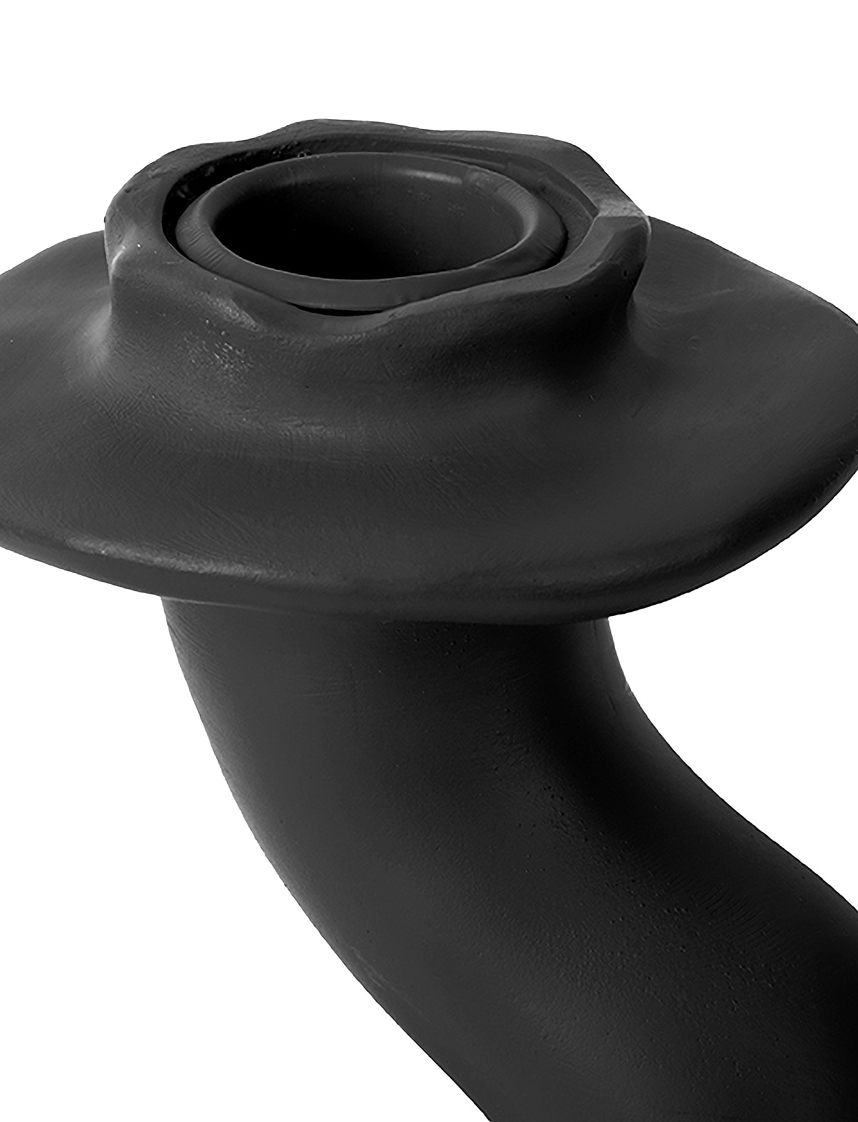 present time - Candle holder Organic Swirl large polyresin black - black - 5