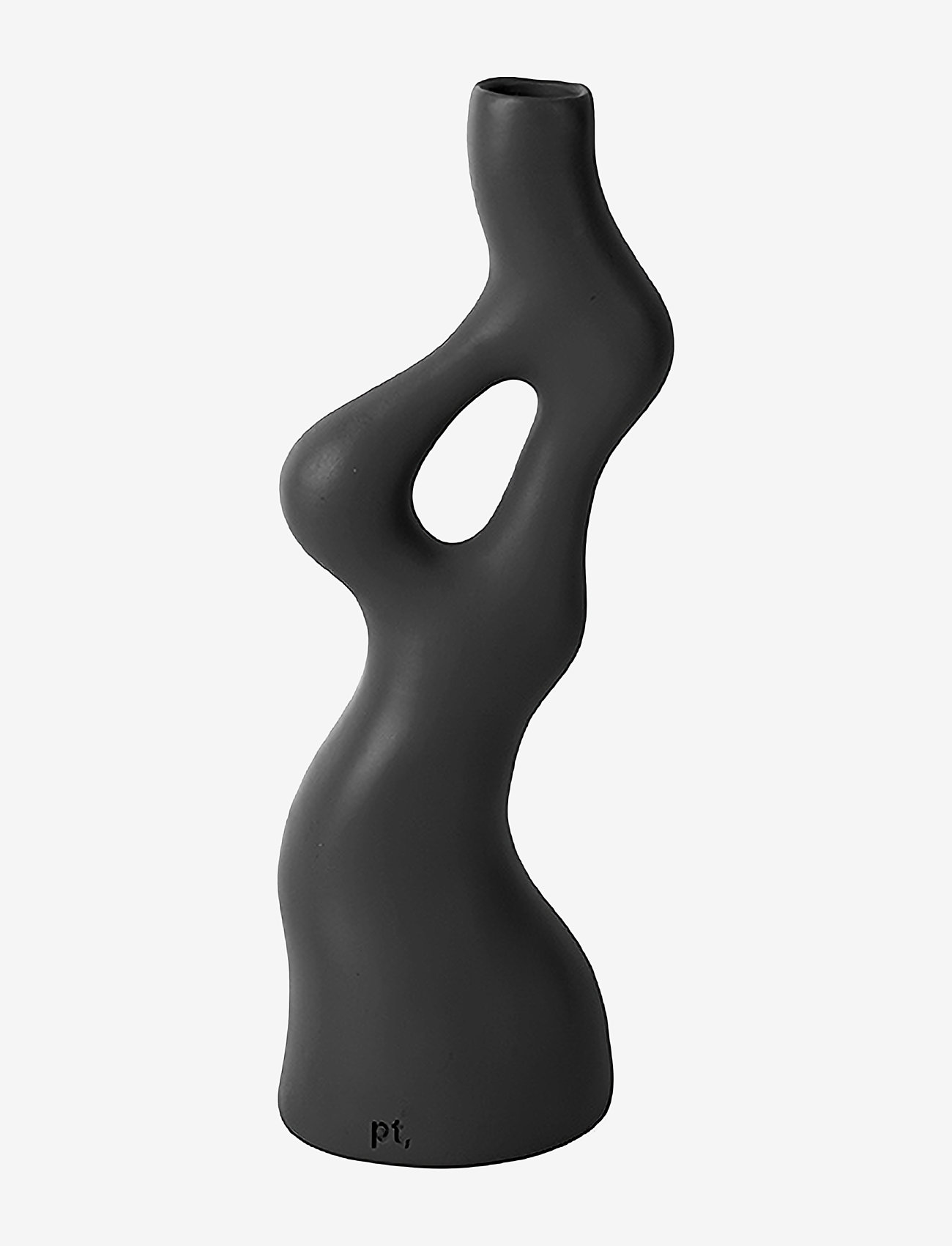 present time - Vase Organic Swirls polyresin black - black - 0