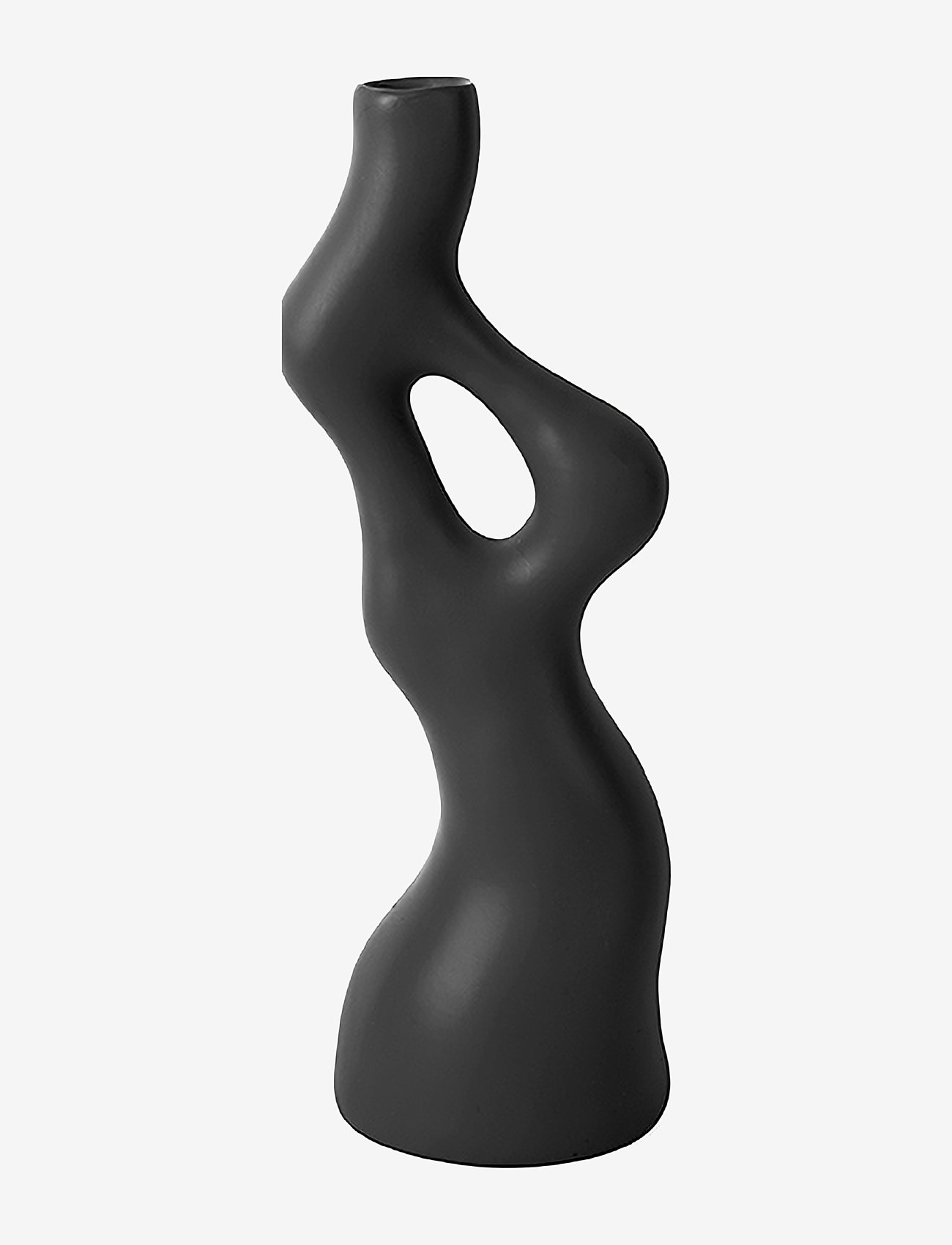 present time - Vase Organic Swirls polyresin black - black - 1