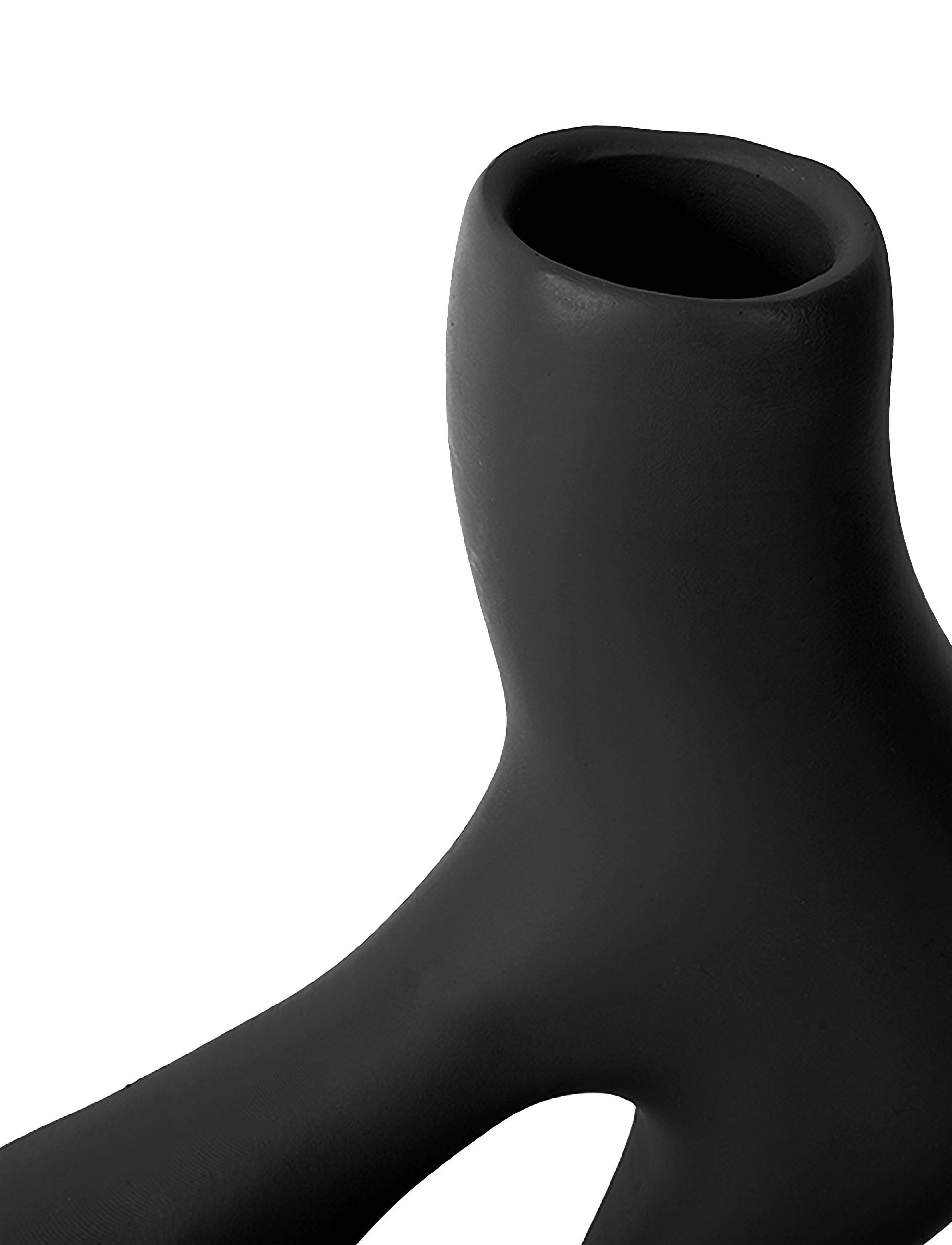 present time - Vase Organic Swirls polyresin black - black - 5