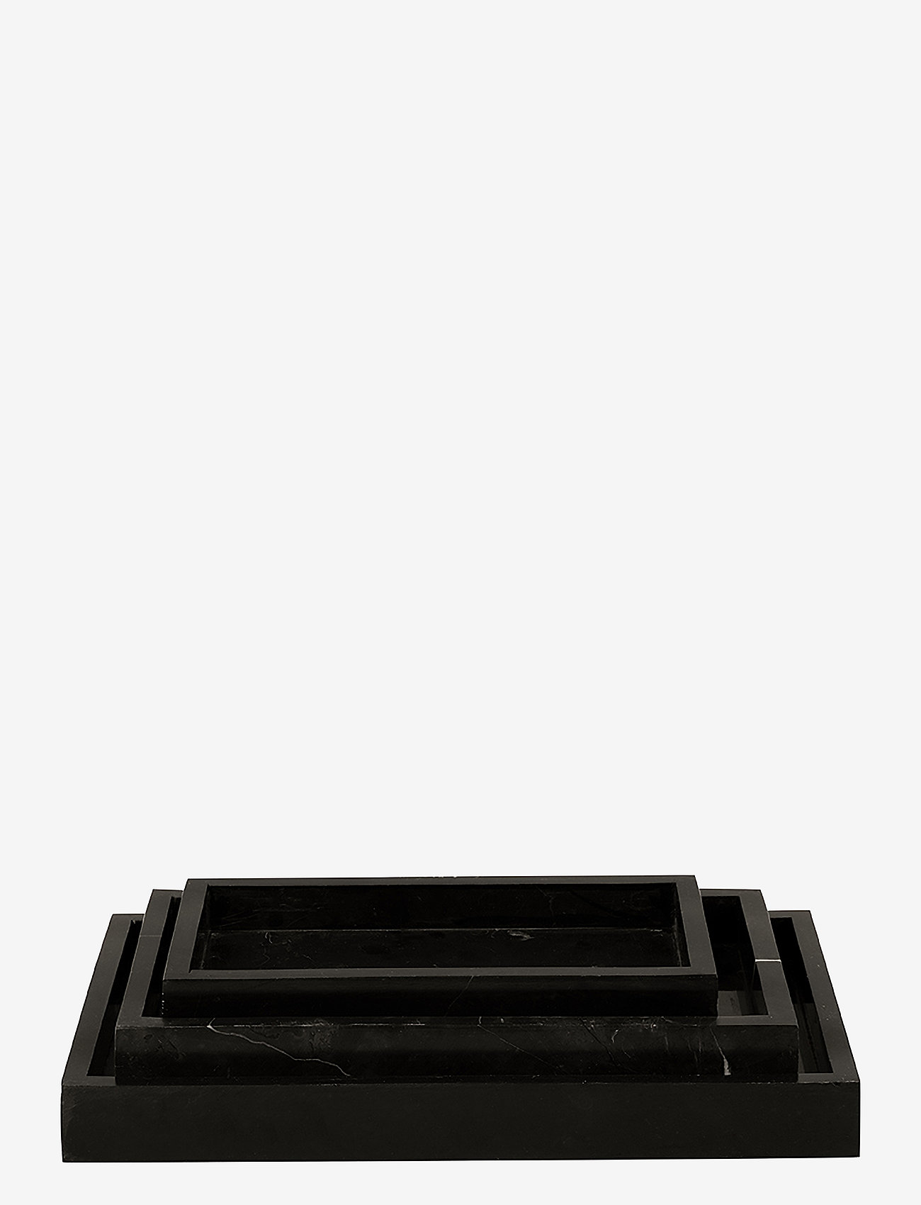 present time - Tray Marble large black - black - 1