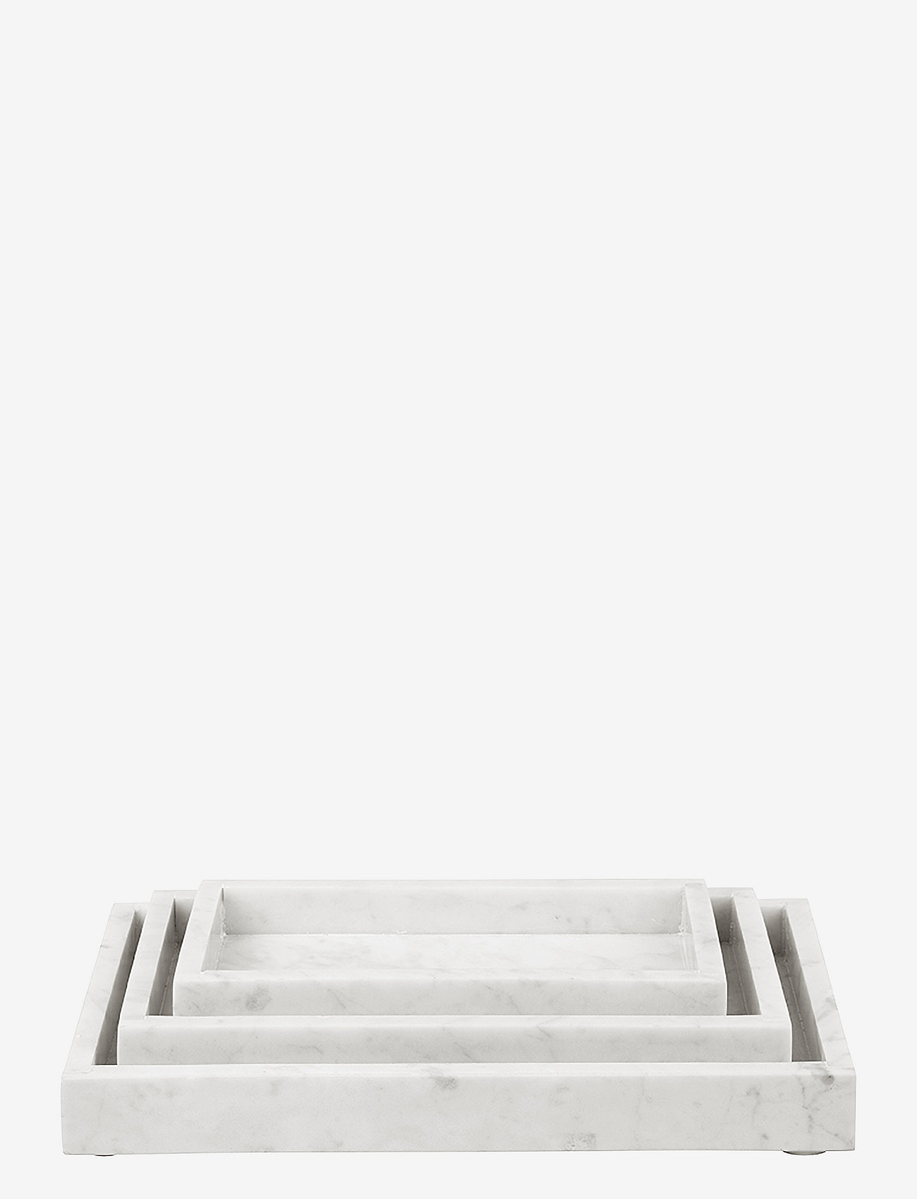 present time - Tray Marble large white - white - 1