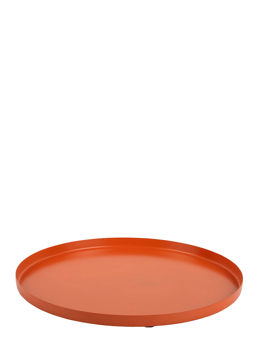 present time - Tray Servir Round Small - tabletts - orange - 0