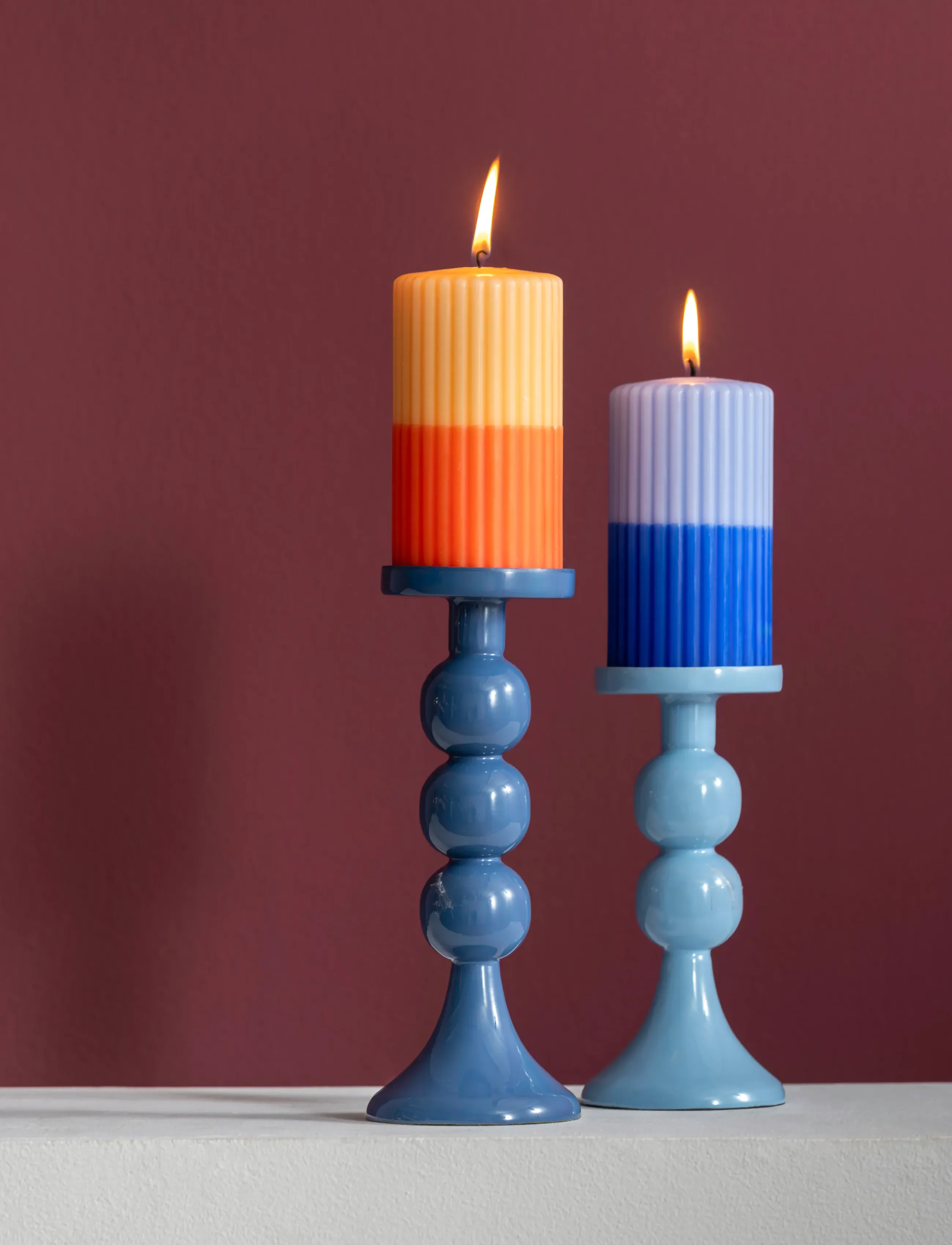 present time Candle Holder Funky Medium, H 20 cm, Candlesticks & Lanterns, Blau - Candlesticks, Homeware