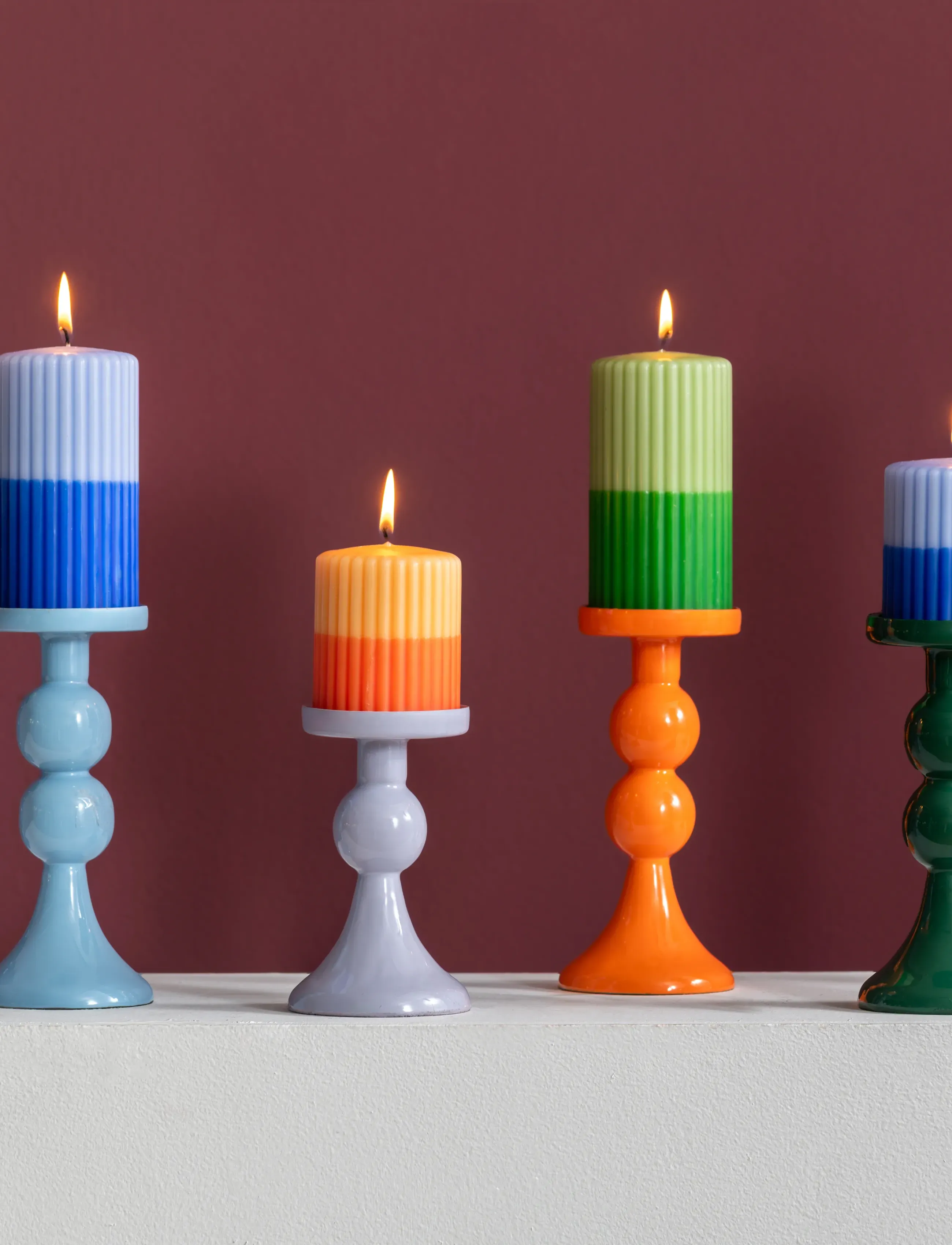 present time - Candle Holder Funky Medium - kerzenständer - blue - 3