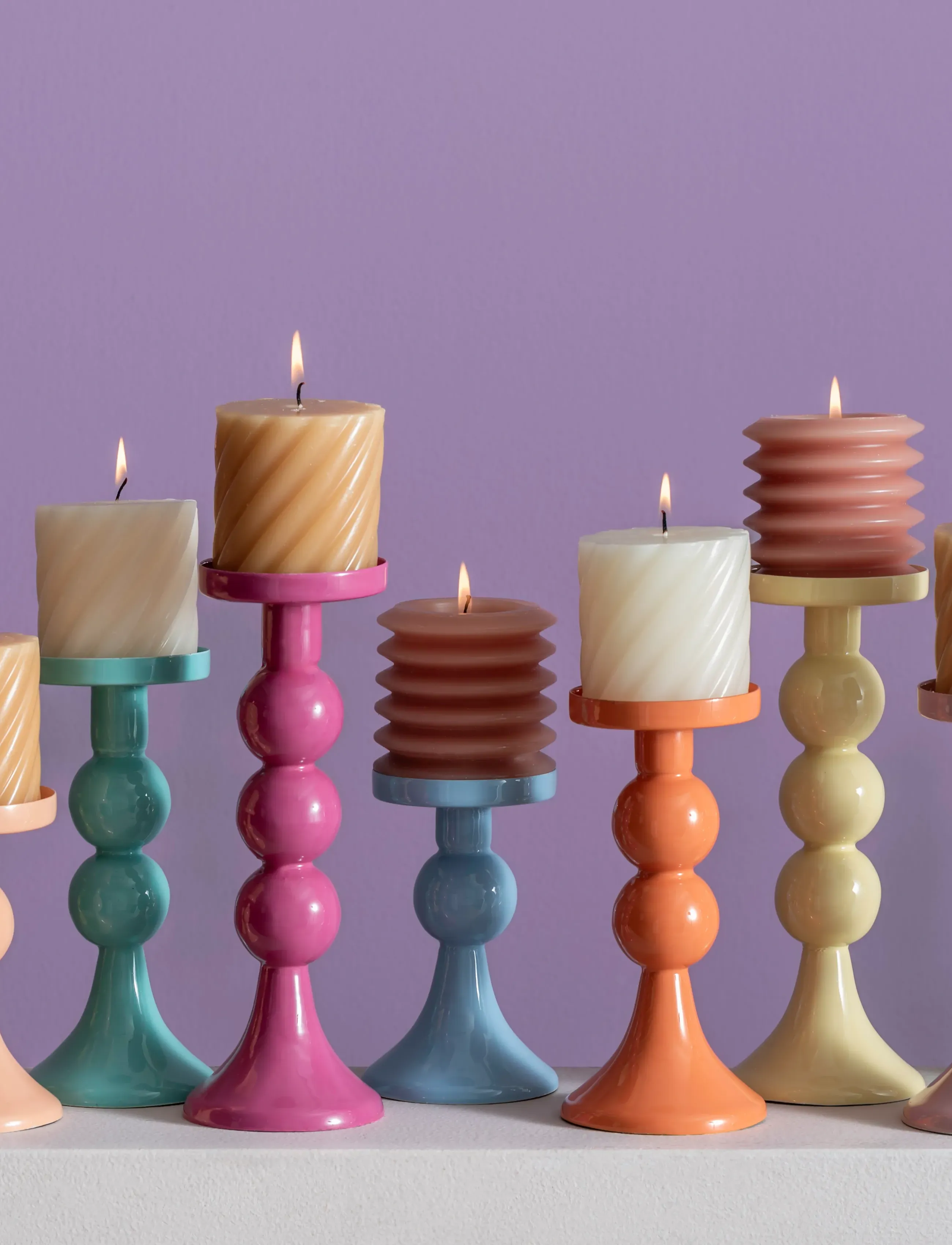 present time Candle Holder Funky Large, H 23 cm, Candlesticks & Lanterns, Gelb - Candlesticks, Homeware