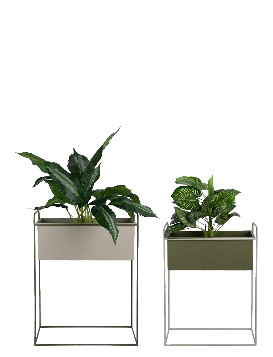 present time - Plant pot set Reina luxury green w. warm grey - lillepotid - grey/green - 3
