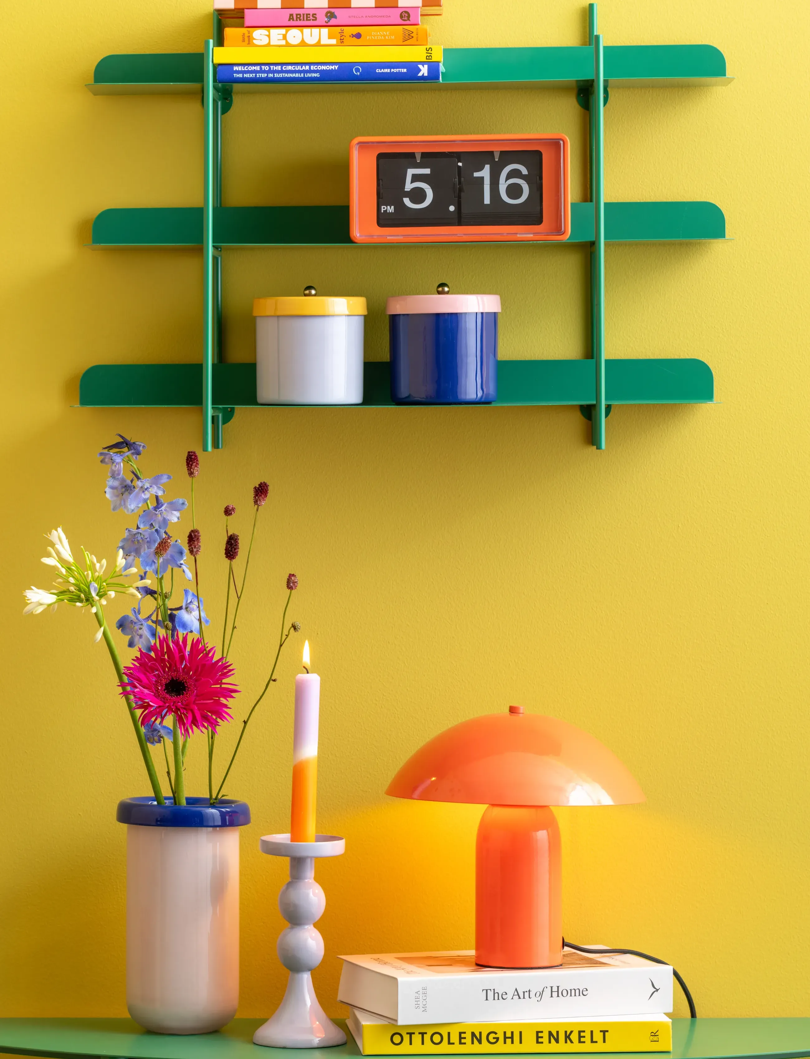 present time Wall Rack Cool Retro, H42 cm, Green, Møbler > Hylder, Børn