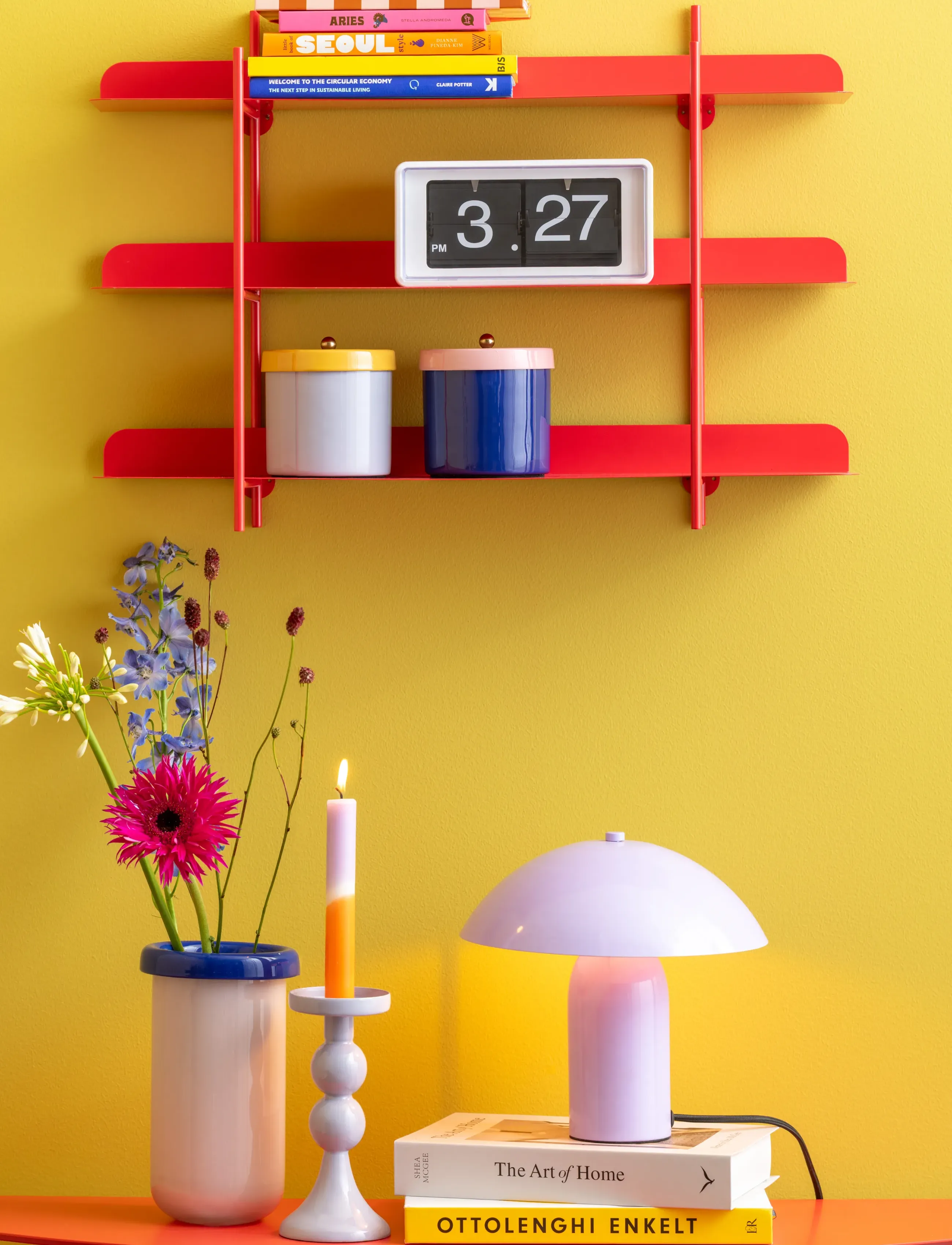 present time Wall Rack Cool Retro, H42 cm, Furniture, Rot - Shelves, Kinder