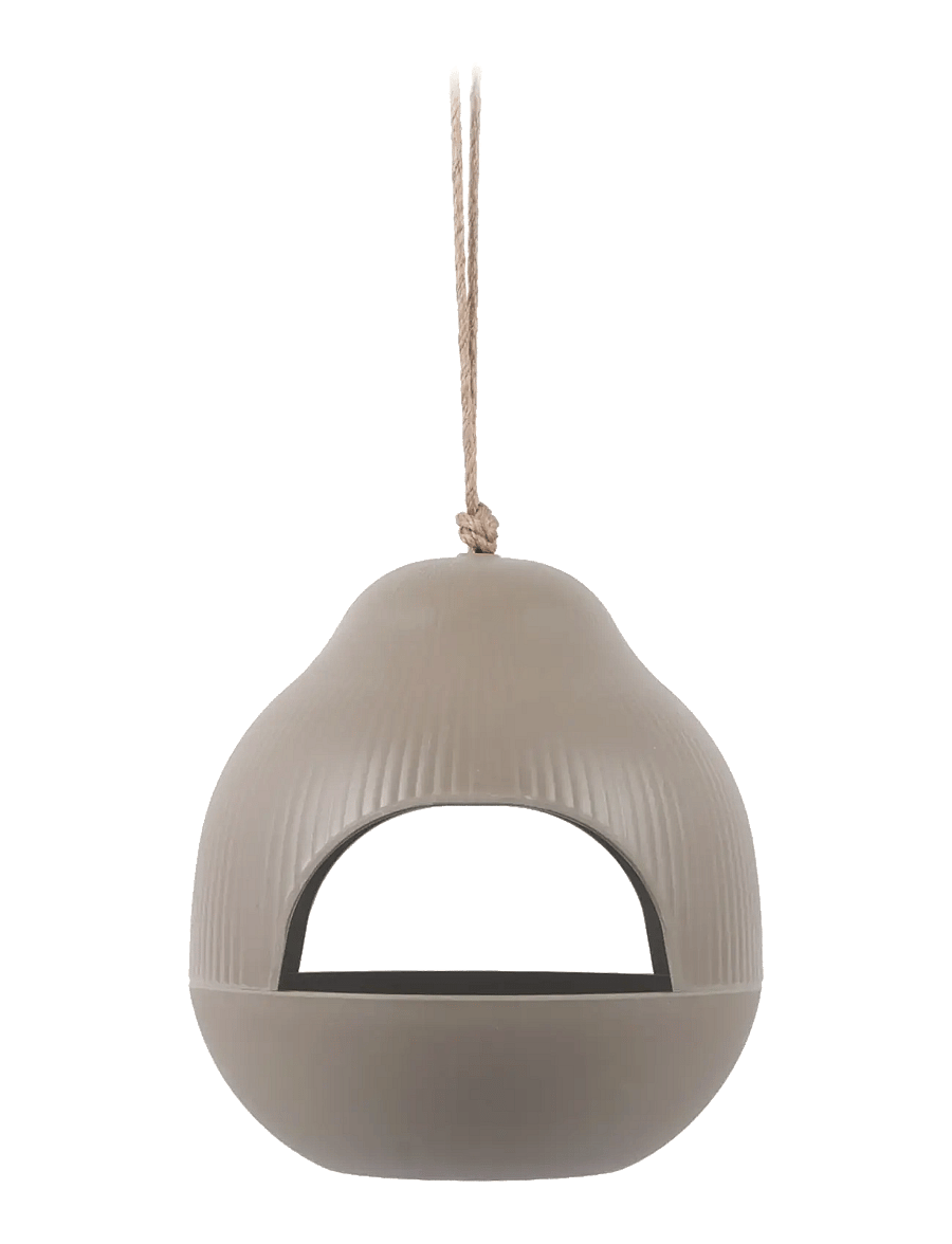 present time - Bird feeder Capullo warm grey - gartenzubehör - grey - 0