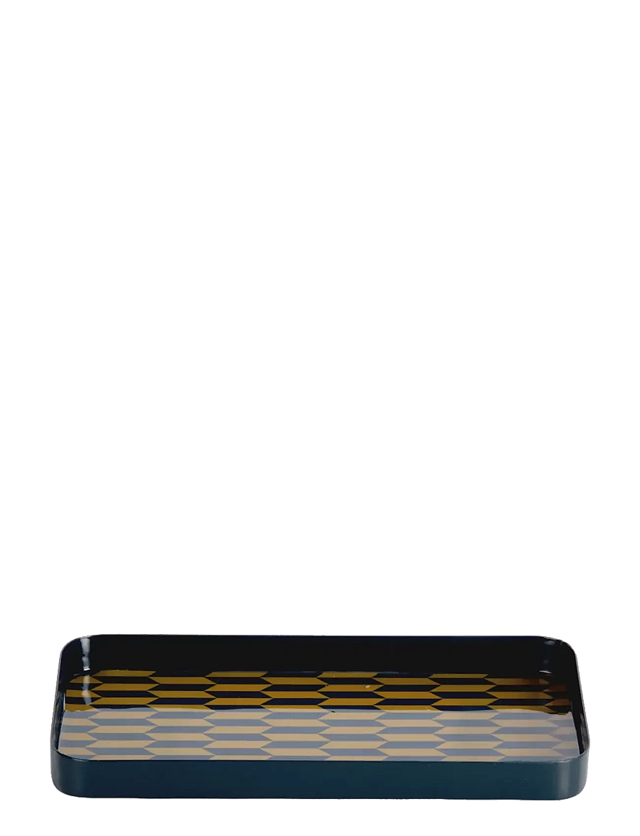 present time - Tray Salerno rectangle small desert orange w. misty blue - tabletts - legion blue w. olive green - 1