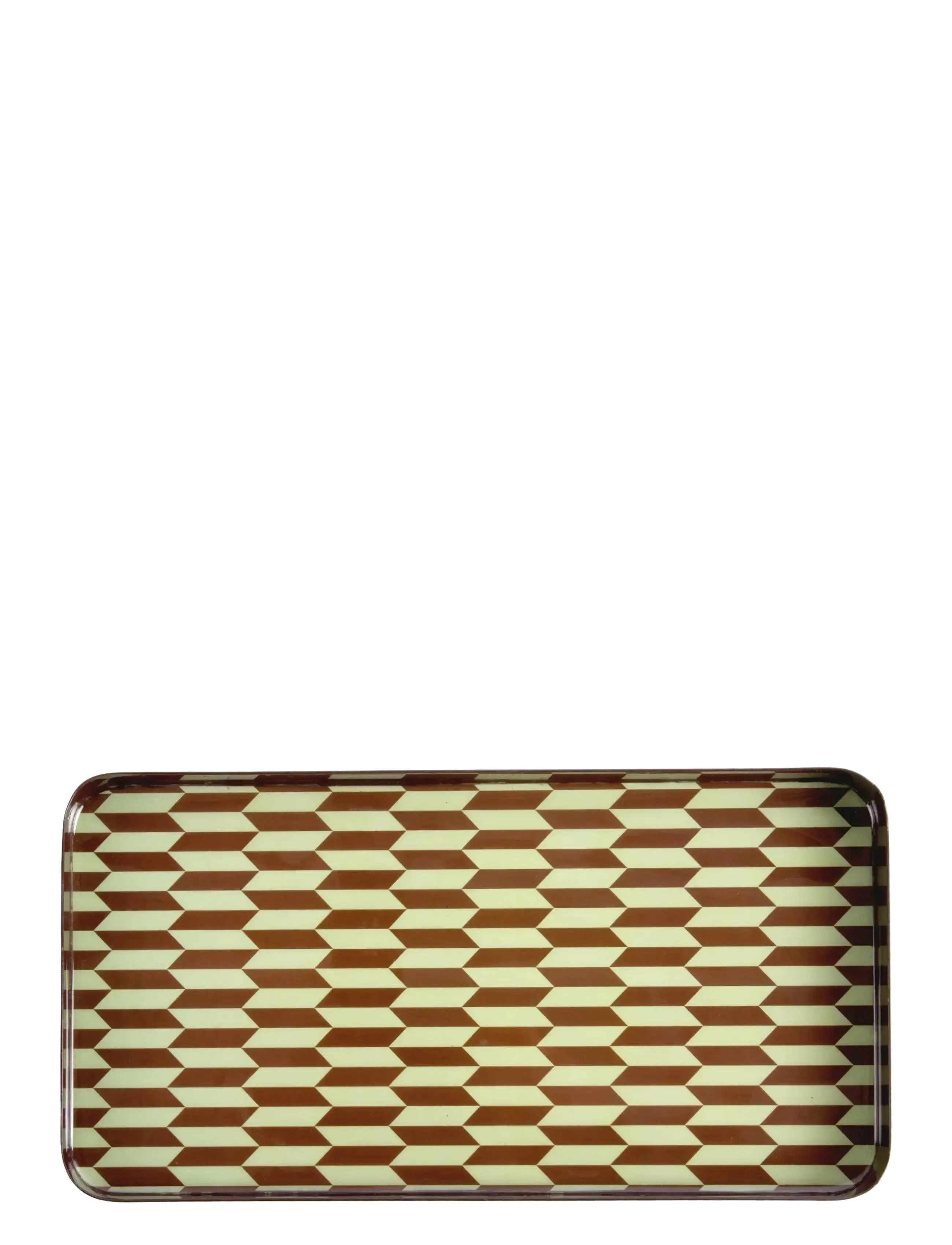 present time - Tray Salerno rectangle medium burgundy red w. soft blue - tabletts - chocolate brown w. soft green - 2