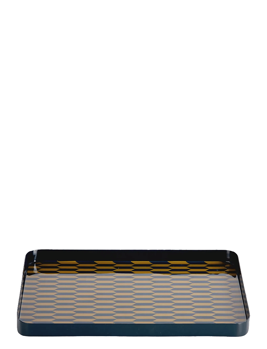 present time - Tray Salerno rectangle large desert orange w. misty blue - tabletts - legion blue w. olive green - 1