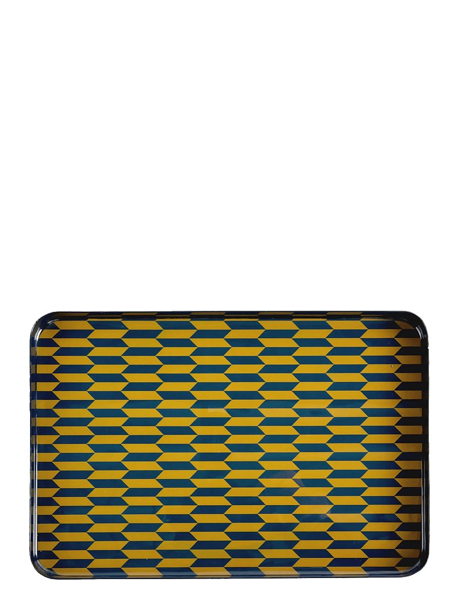 present time - Tray Salerno rectangle large desert orange w. misty blue - tabletts - legion blue w. olive green - 2