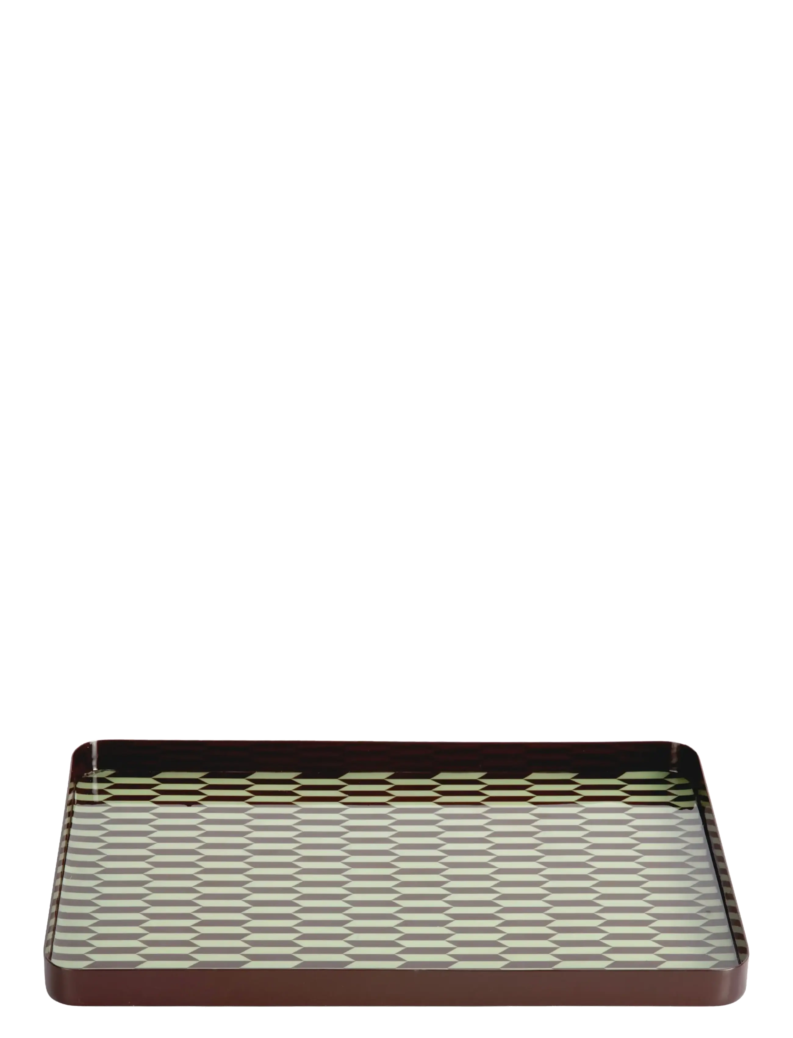 present time Tray Salerno rectangle XL chocolate brown w. soft green - Geschirr - CHOCOLATE BROWN W. SOFT GREEN / brown