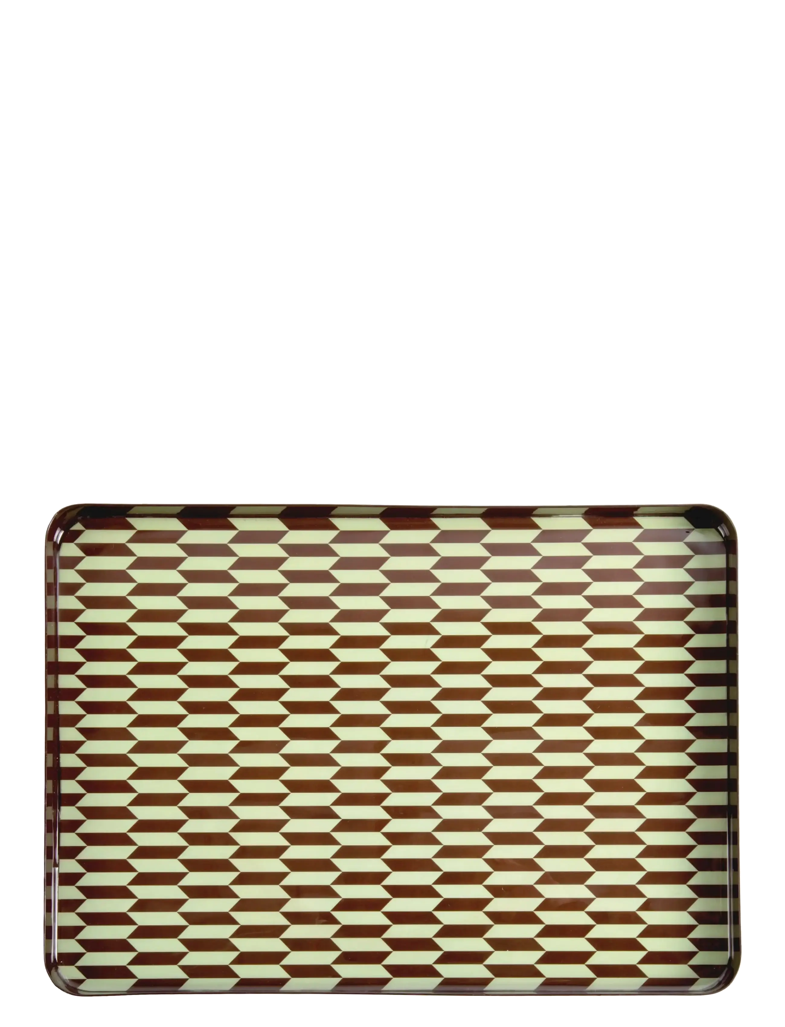 present time - Tray Salerno rectangle XL chocolate brown w. soft green - tabletts - chocolate brown w. soft green - 2