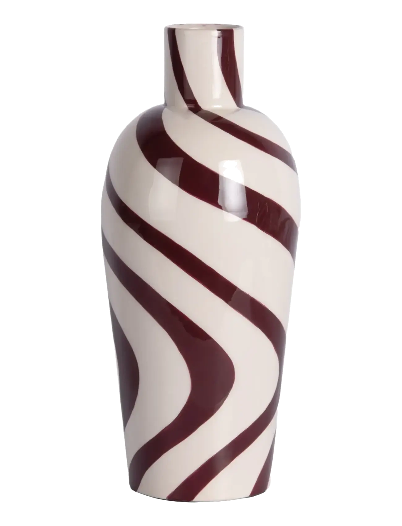 present time Vase Dublin - Vaasid - BURGUNDY RED W. OFF WHITE / burgundy