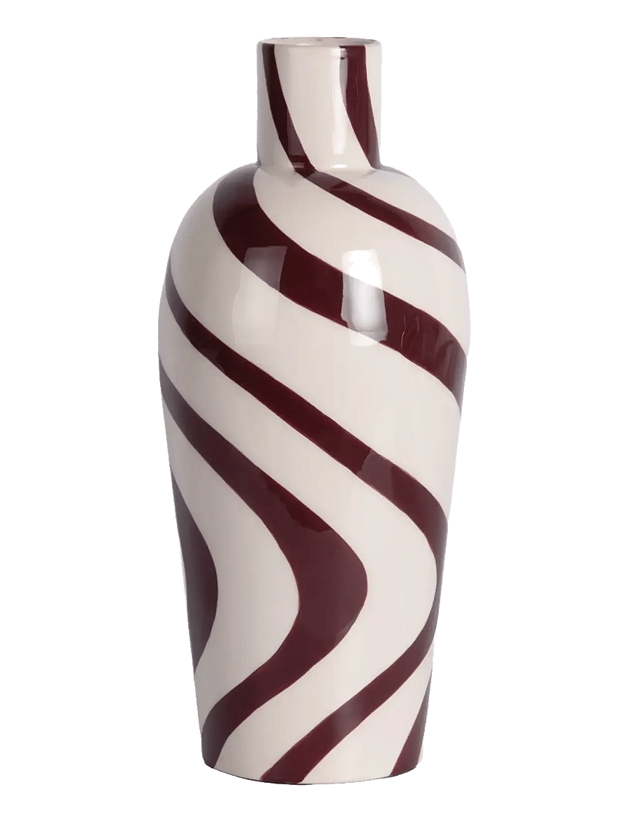 present time - Vase Dublin - vaasid - burgundy red w. off white - 1