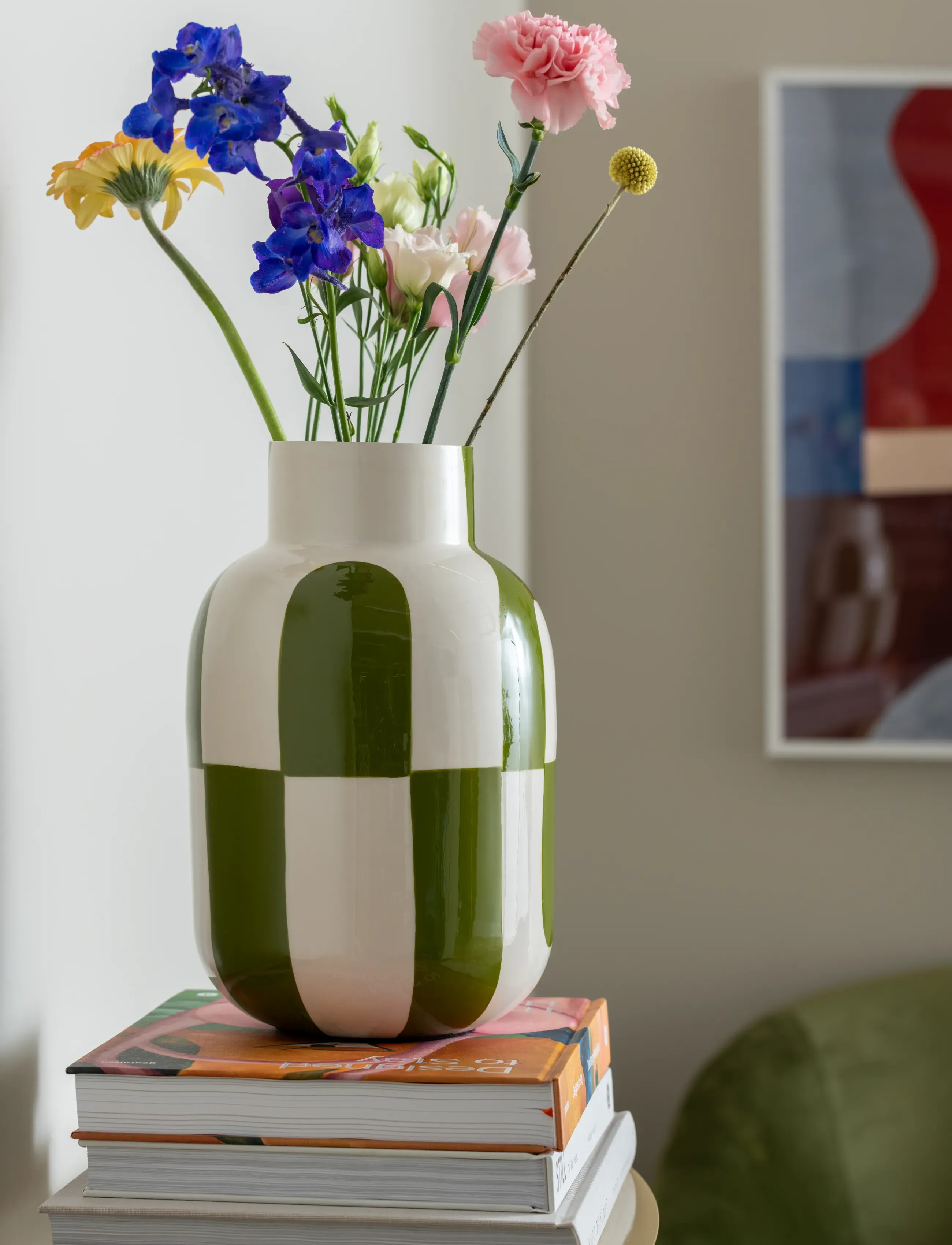 present time - Vase Dublin - vaasid - luxury green w. off white - 0