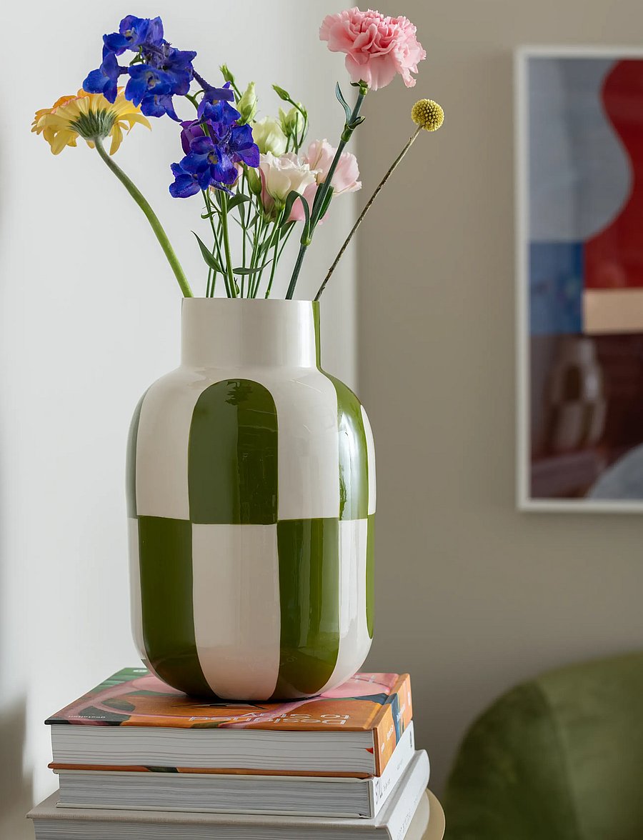 present time - Vase Dublin - vaasid - luxury green w. off white - 0