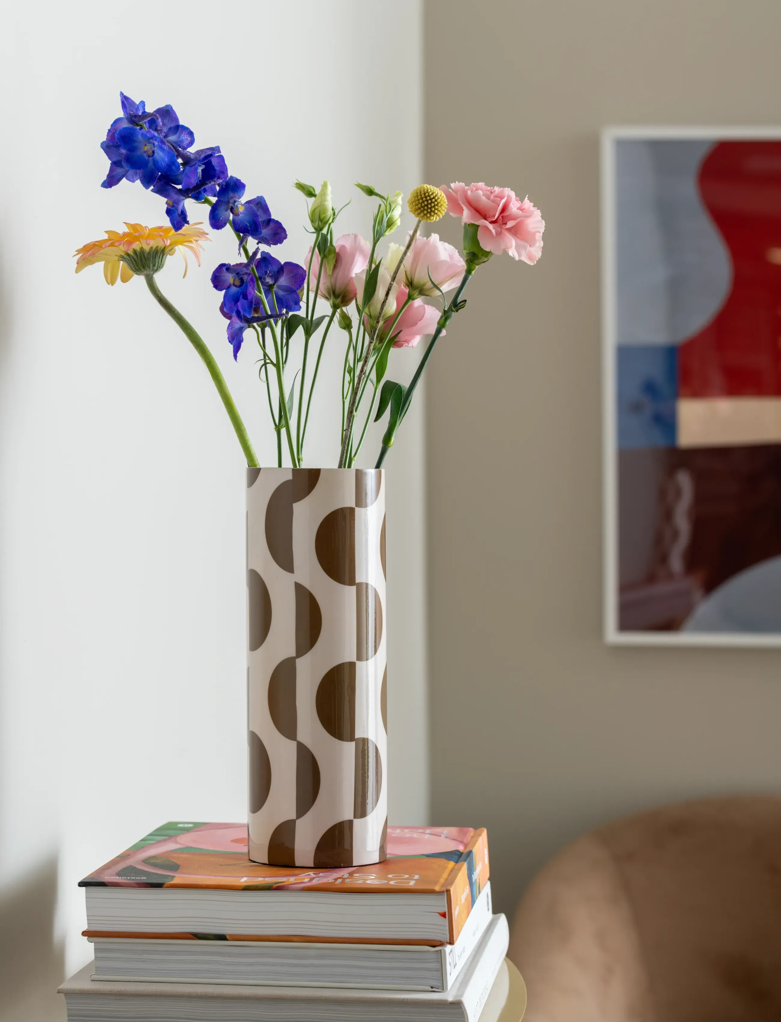 present time - Vase Dublin - vaasid - mocha brown w. off white - 0