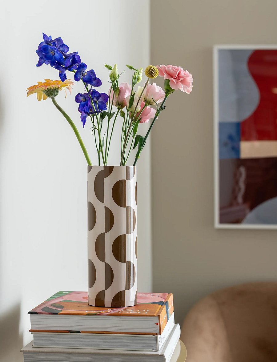 present time - Vase Dublin - vaasid - mocha brown w. off white - 0