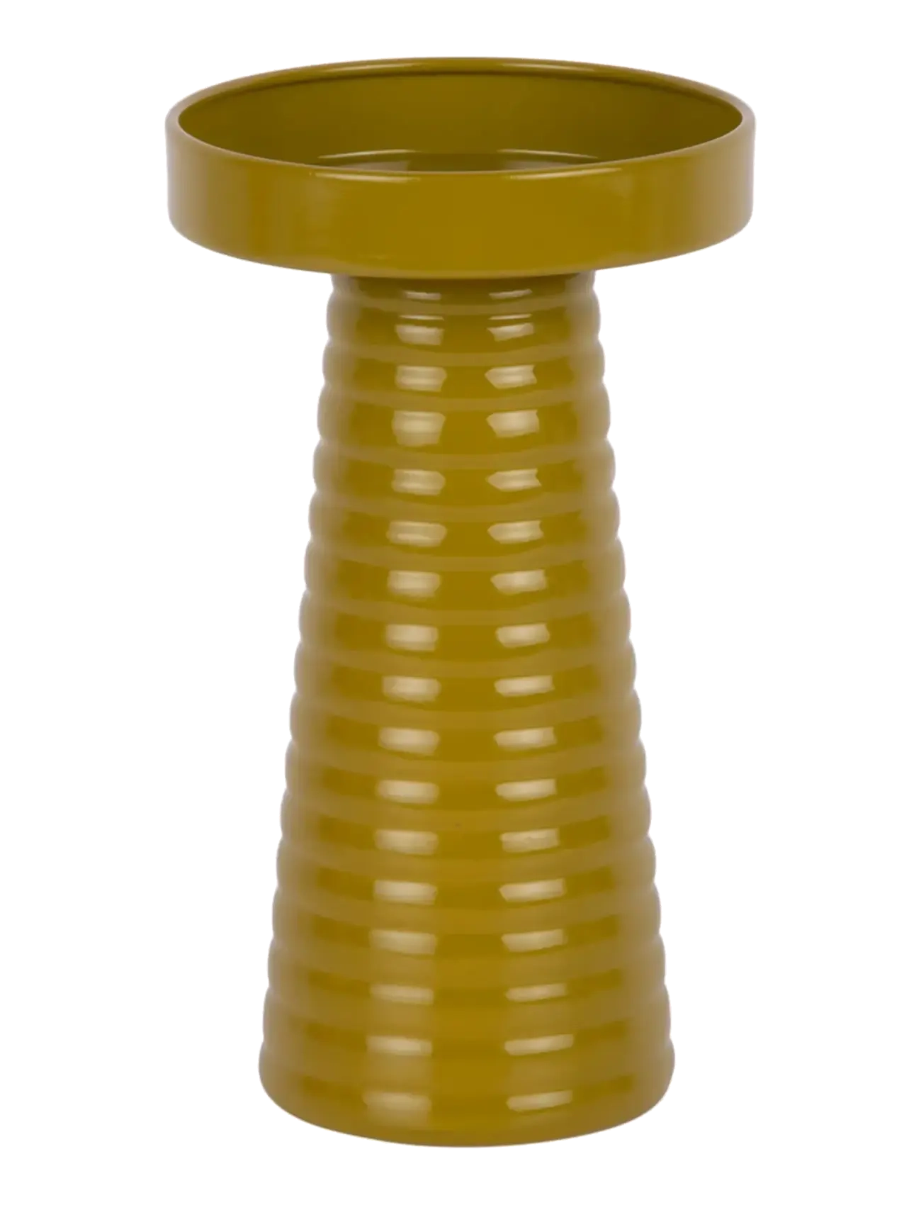 present time Candle Holder Catania Ribbed M - Khaki green - H 19.5CM