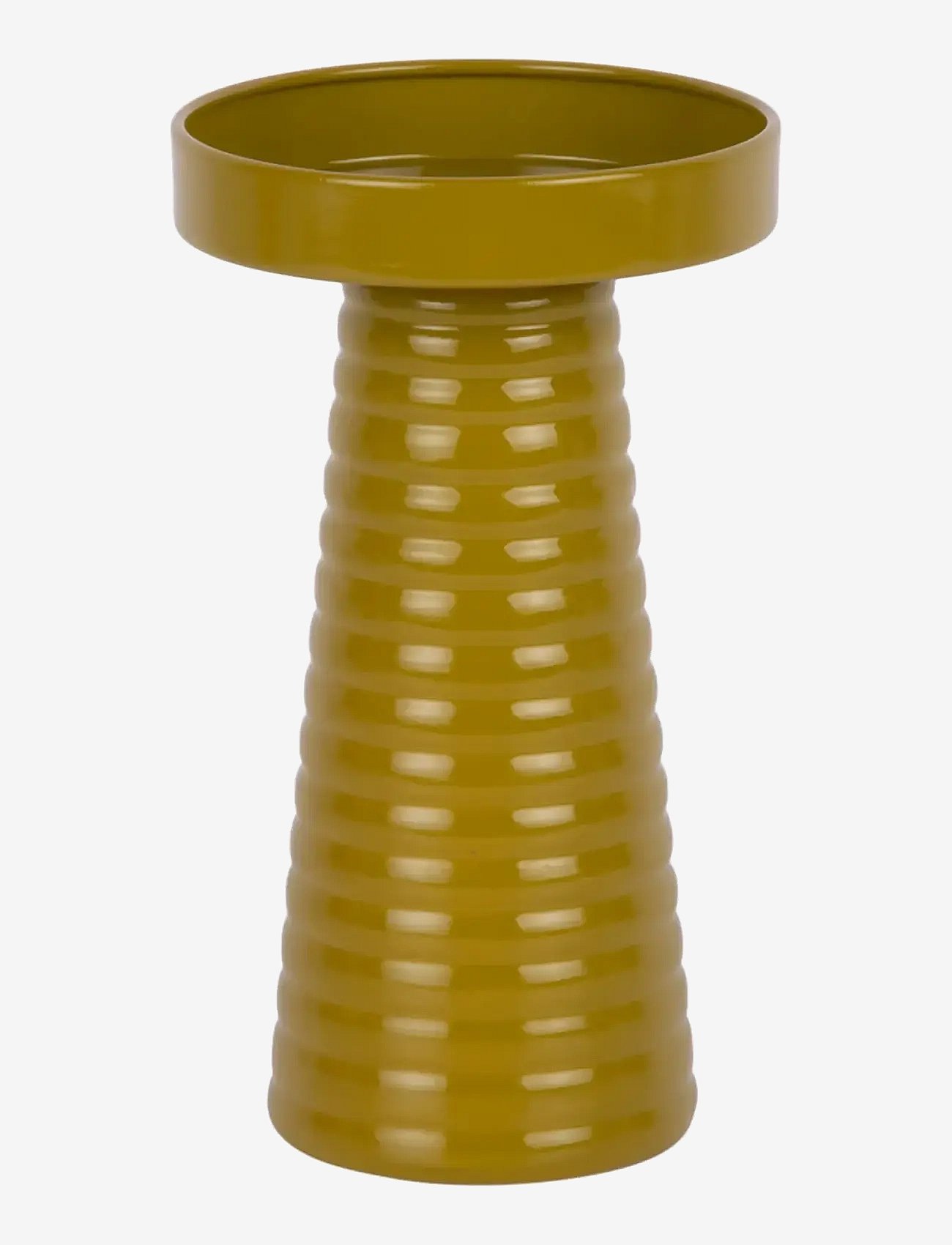 present time Candle Holder Catania Ribbed M - Khaki green - H 19.5CM