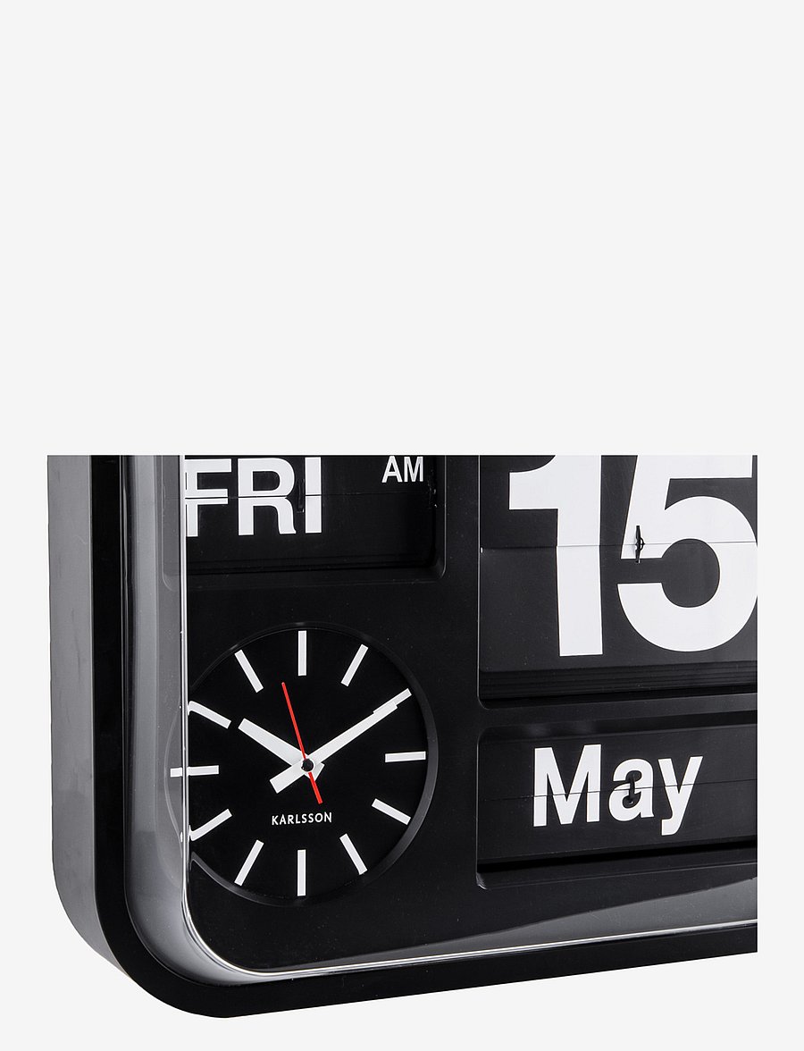 KARLSSON - Wall clock Big Flip - wanduhren - black - 2