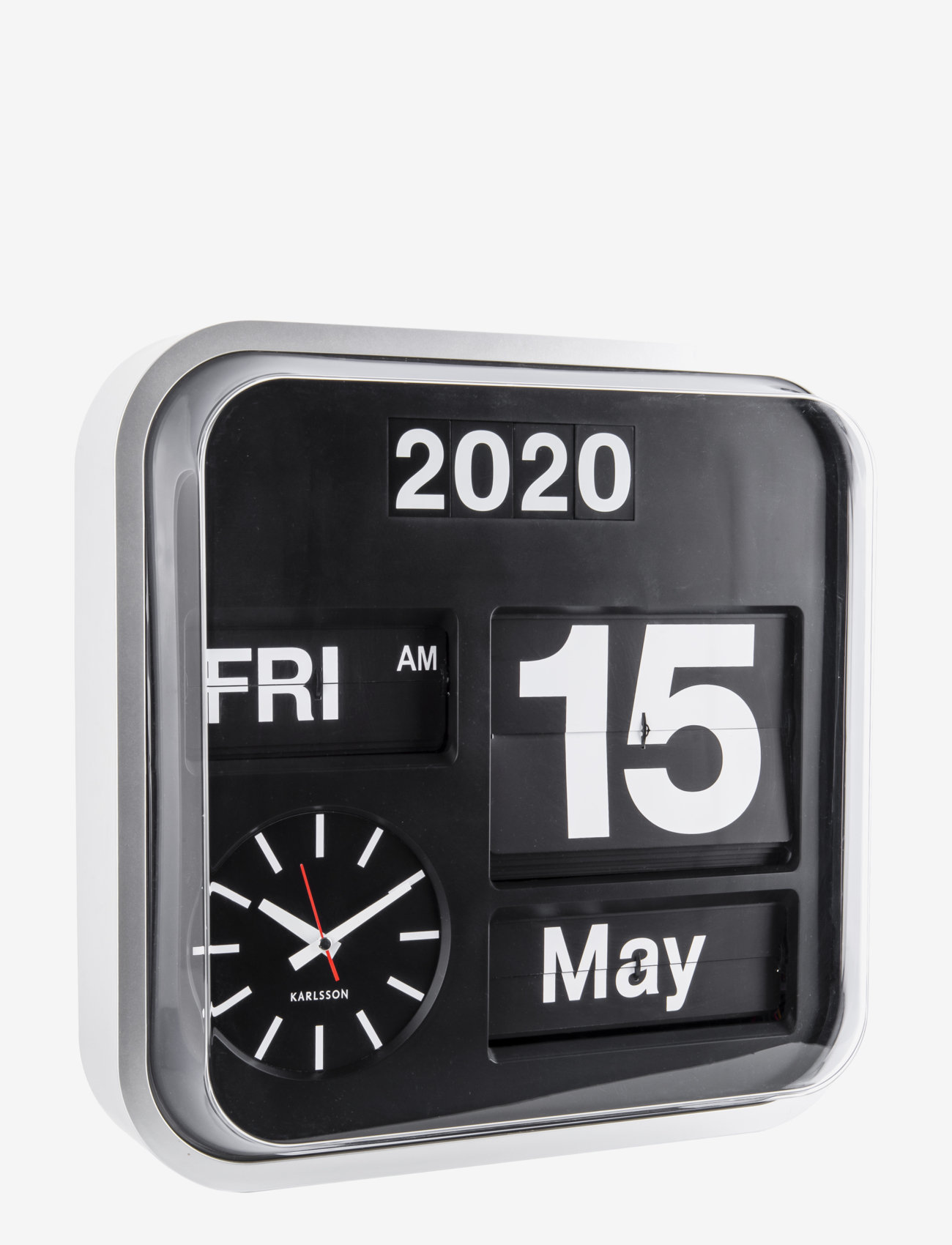 KARLSSON Wall clock Big Flip - Ure - SILVER/BLACK / silver