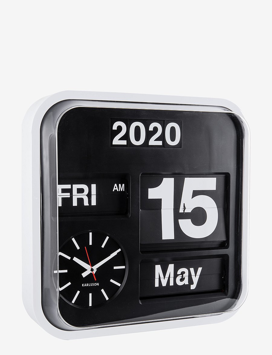 KARLSSON - Wall clock Big Flip - wanduhren - white/black - 0