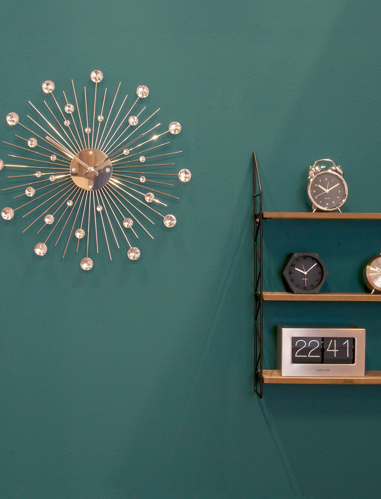 KARLSSON - Wall clock Sunburst crystal - väggklockor - steel - 2