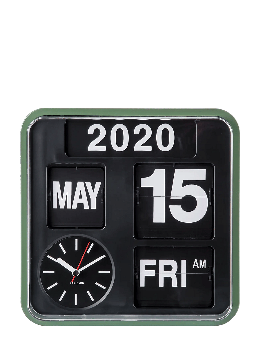 KARLSSON - Wall clock Mini Flip - wanduhren - green/black - 2
