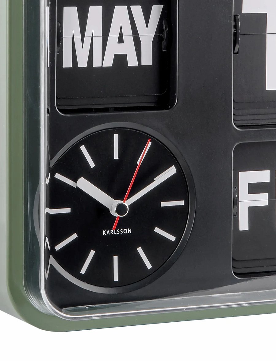 KARLSSON - Wall clock Mini Flip - wanduhren - green/black - 3