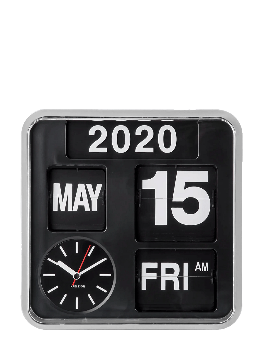 KARLSSON - Wall clock Mini Flip - wanduhren - silver/black - 1