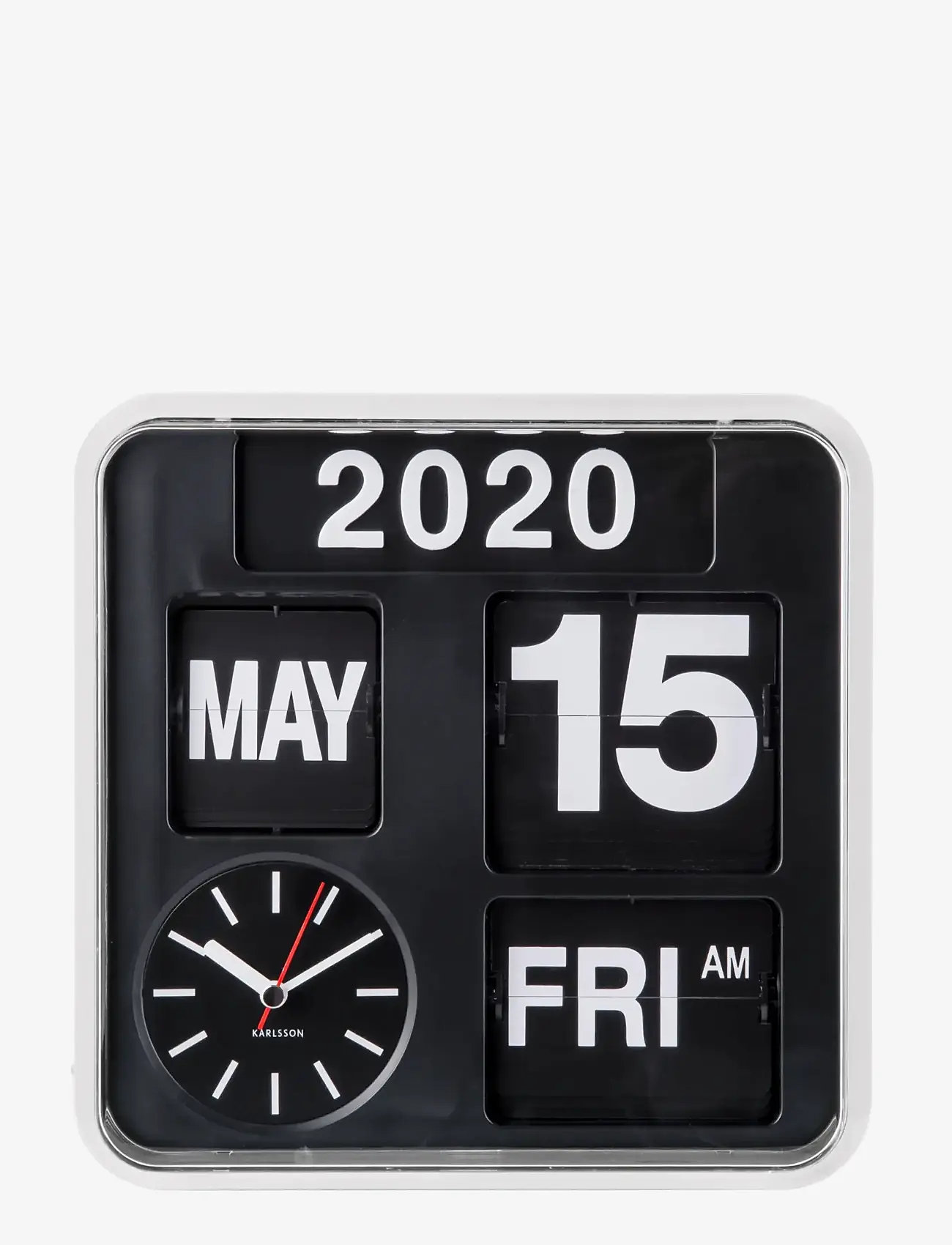 KARLSSON - Wall clock Mini Flip - vægure - white/black - 1