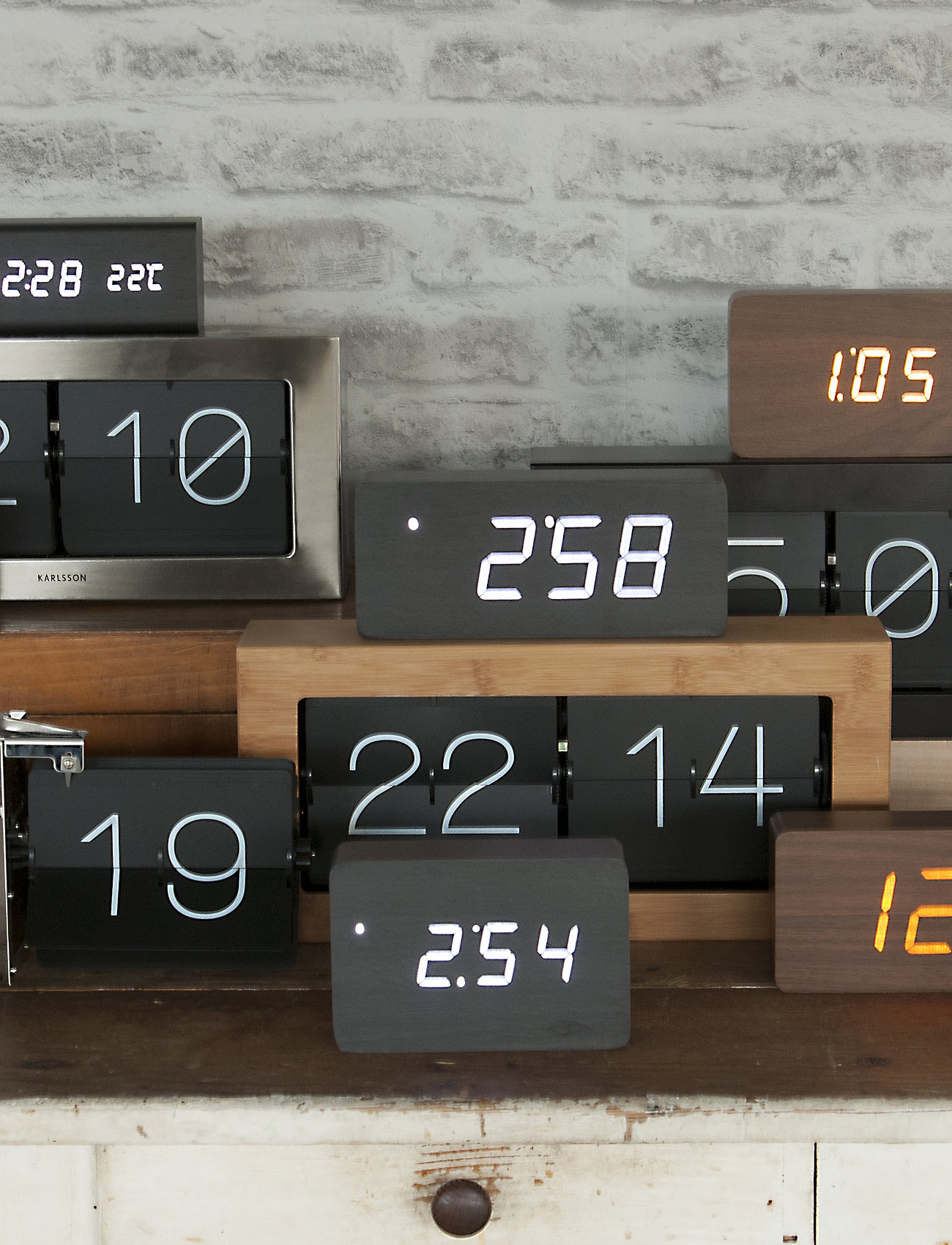 KARLSSON Alarm Clock Square, Ø15 cm, Watches, Schwarz - Clocks, Homeware